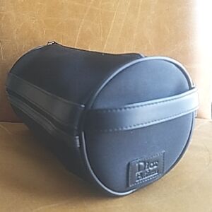 Christian Dior Black Tubular Duffel Travel Cosmetic Bag